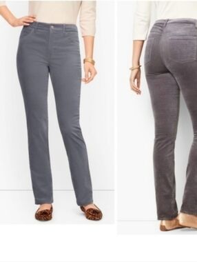 Talbots Gray Velveteen High Rise Pants Size 6